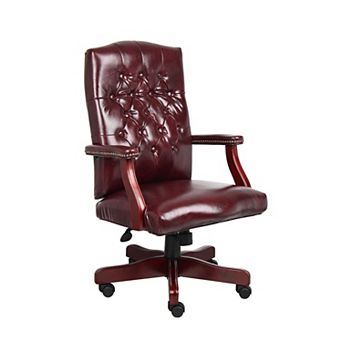 Yuzu Executive Armchair, Gas-Lift Spring-Tilt, Wood Base, Vinyl