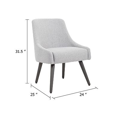 Boki Reception Guest Chair, Light Gray Poly-Linen, Soft Foam Seat