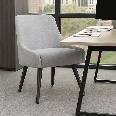 Boki Reception Guest Chair, Light Gray Poly-Linen, Soft Foam Seat