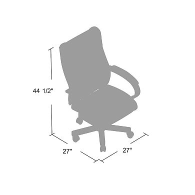 Zoey High-Back Executive Chair, Vinyl, Wood Finish