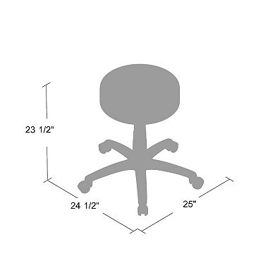 Swivel Stool with 18-23 Inch Adjustable Height, Round Black Vinyl Seat