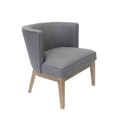 Yoma Reception Guest Chair, Slate Gray Linen, Driftwood Brown Wood