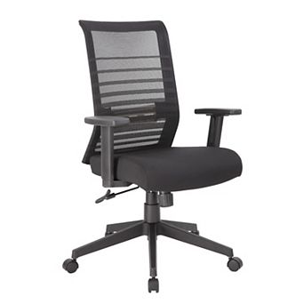 Zara Rolling Task Chair, Black Mesh, Adjustable Arms and Tilt Tension