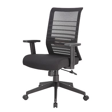 Zara Rolling Task Chair, Black Mesh, Adjustable Arms and Tilt Tension