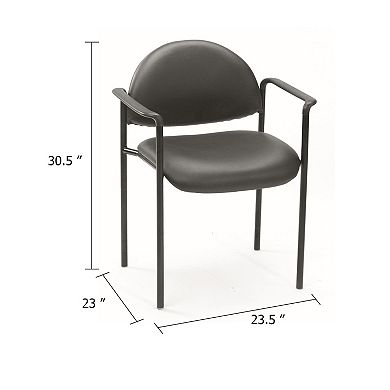Wade Diamond Stackable Chair, Molded Cap, Waterfall Seat, Black Vinyl