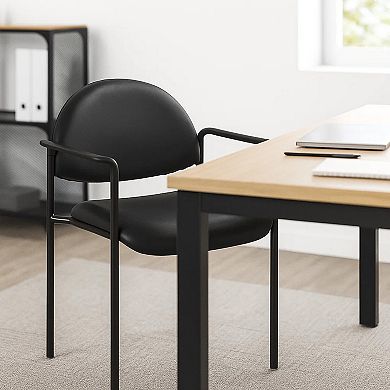Wade Diamond Stackable Chair, Molded Cap, Waterfall Seat, Black Vinyl