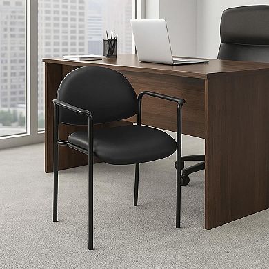 Wade Diamond Stackable Chair, Molded Cap, Waterfall Seat, Black Vinyl
