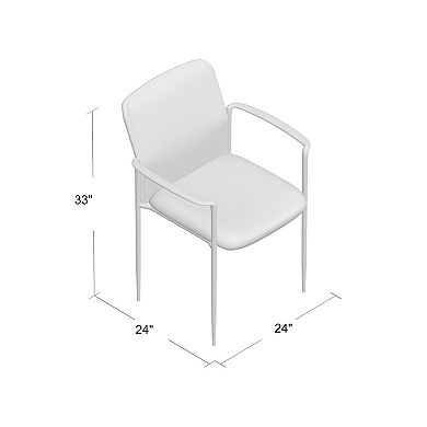 Vayu Guest Armchair, Black Mesh, Steel Frame, Stackable up to Four