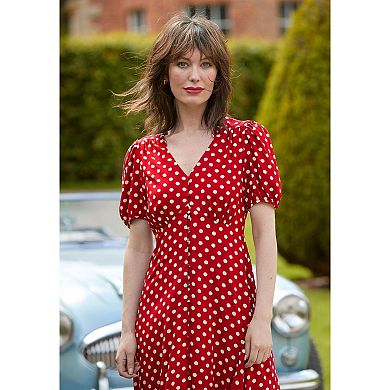Joe Browns Women's Plus Size Retro Button-Front Knee-Length Dress