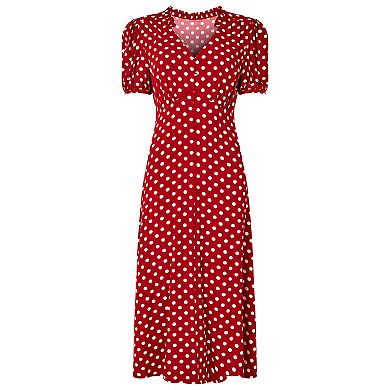 Joe Browns Women's Plus Size Retro Button-Front Knee-Length Dress