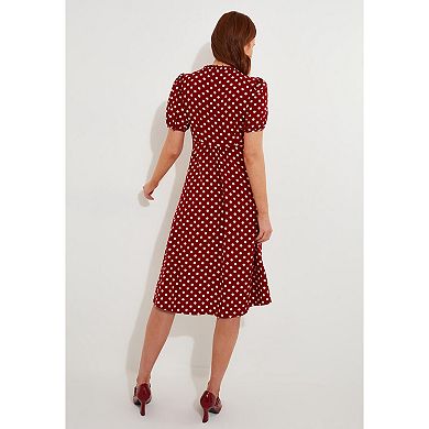 Joe Browns Women's Plus Size Retro Button-Front Knee-Length Dress
