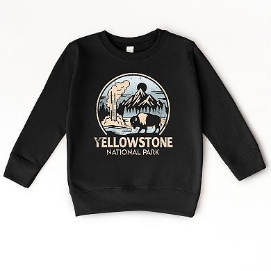 Yellowstone National Park Two-Toned Circle - Toddler Graphic Sweatshirt