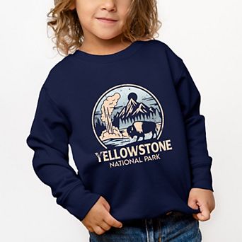 Yellowstone National Park Two-Toned Circle - Toddler Graphic Sweatshirt