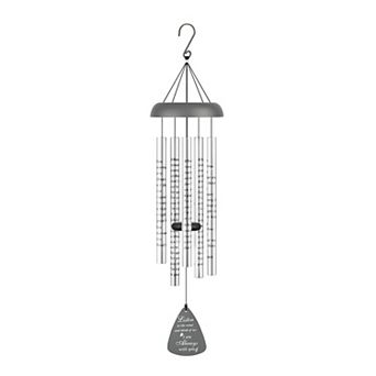 32" Aluminum Sympathy Wind Chimes: Memorial Gift for Grieving, Comforting Poem, Outdoor Decor