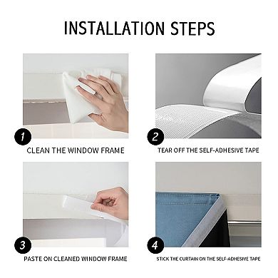 Self Adhesive Blackout Curtains: Easy Install, Energy Efficient, Adjustable Size, Machine Washable