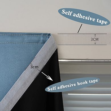 Self Adhesive Blackout Curtains: Easy Install, Energy Efficient, Adjustable Size, Machine Washable
