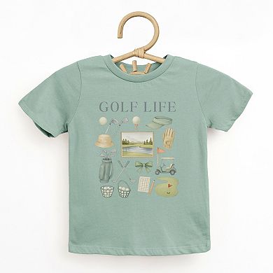 Golf Life Watercolor - Toddler Short Sleeve Graphic T-Shirt
