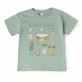 Golf Life Watercolor - Toddler Short Sleeve Graphic T-Shirt