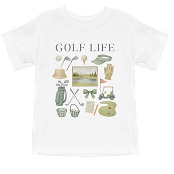Golf Life Watercolor - Toddler Short Sleeve Graphic T-Shirt