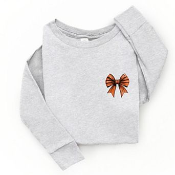 Basketball Game Day Stacked Coquette Front and Back Design - Toddler Long Sleeve Graphic Tee