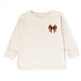 Basketball Game Day Stacked Coquette Front and Back Design - Toddler Long Sleeve Graphic Tee