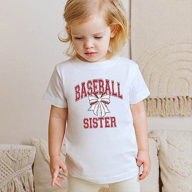 Baseball Sister Coquette - Toddler Short Sleeve Graphic T-Shirt