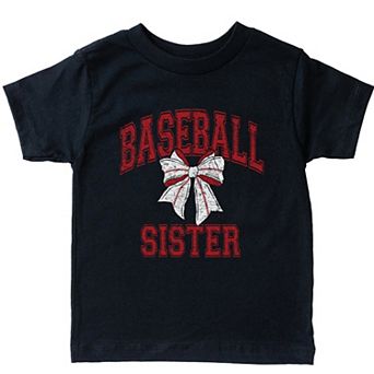 Baseball Sister Coquette - Toddler Short Sleeve Graphic T-Shirt