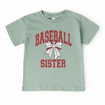 Baseball Sister Coquette - Toddler Short Sleeve Graphic T-Shirt