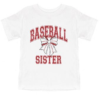 Baseball Sister Coquette - Toddler Short Sleeve Graphic T-Shirt