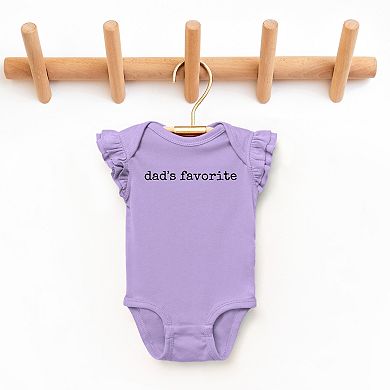 Dad's Favorite Typewriter - Baby Flutter Sleeve Bodysuit