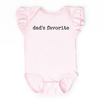 Dad's Favorite Typewriter - Baby Flutter Sleeve Bodysuit