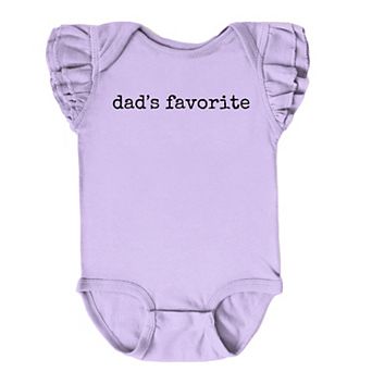 Dad's Favorite Typewriter - Baby Flutter Sleeve Bodysuit