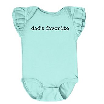 Dad's Favorite Typewriter - Baby Flutter Sleeve Bodysuit