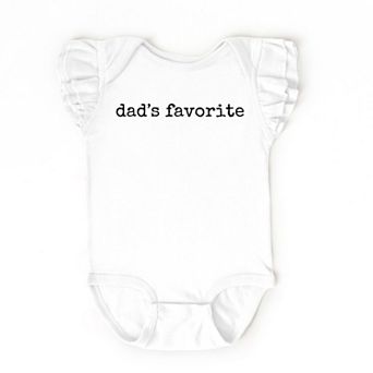 Dad's Favorite Typewriter - Baby Flutter Sleeve Bodysuit