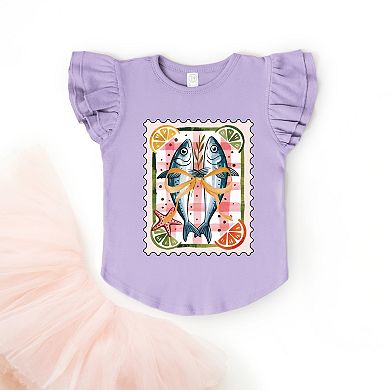 Sardines Stamp - Flutter Sleeve Graphic T-Shirt