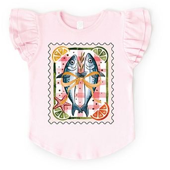 Sardines Stamp - Flutter Sleeve Graphic T-Shirt