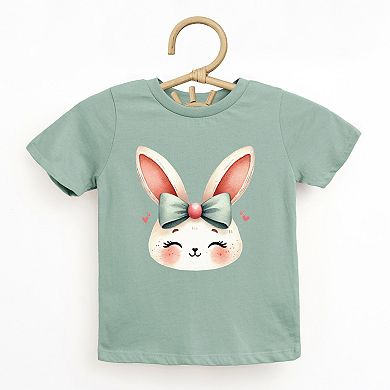 Watercolor Bunny Face - Toddler Short Sleeve Graphic T-Shirt