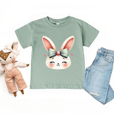 Watercolor Bunny Face - Toddler Short Sleeve Graphic T-Shirt