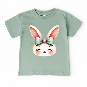 Watercolor Bunny Face - Toddler Short Sleeve Graphic T-Shirt