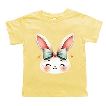 Watercolor Bunny Face - Toddler Short Sleeve Graphic T-Shirt