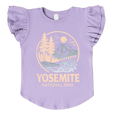 Yosemite National Park Two-Toned Circle - Flutter Sleeve Graphic T-Shirt