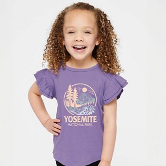 Yosemite National Park Two-Toned Circle - Flutter Sleeve Graphic T-Shirt