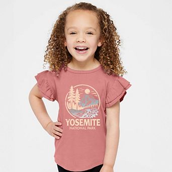 Yosemite National Park Two-Toned Circle - Flutter Sleeve Graphic T-Shirt