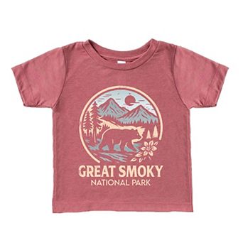 Great Smoky National Park Two-Toned Circle - Toddler Short Sleeve Graphic T-Shirt