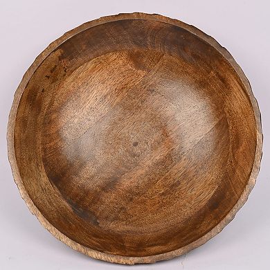Hand Carved Mango Wood Decorative Bowl for Home Decor - Dining Table, Living Room, Kitchen
