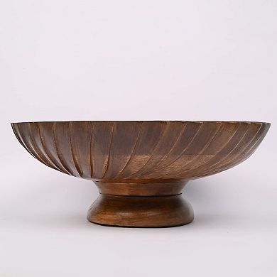 Hand Carved Mango Wood Decorative Bowl for Home Decor - Dining Table, Living Room, Kitchen