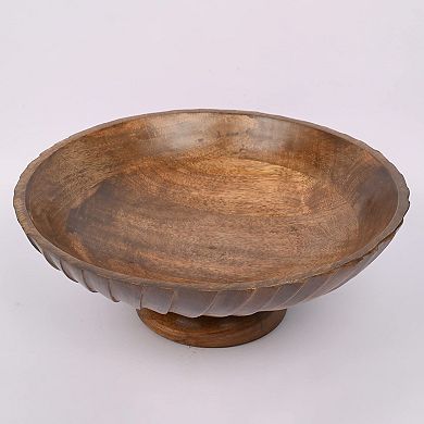 Hand Carved Mango Wood Decorative Bowl for Home Decor - Dining Table, Living Room, Kitchen
