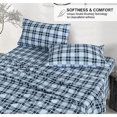 Flannel Sheets Queen Size - 100% Cotton Double Brushed Bed Sheets, Deep Pockets 16 Inches Queen