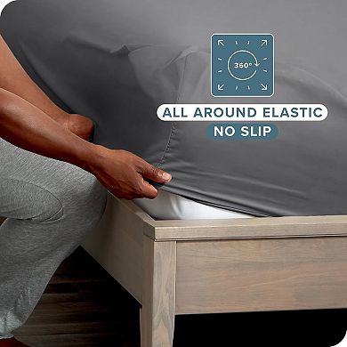 2-Pack Fitted Bottom Sheets Queen - Premium 1800 Ultra-Soft Wrinkle Resistant Microfiber(Grey)