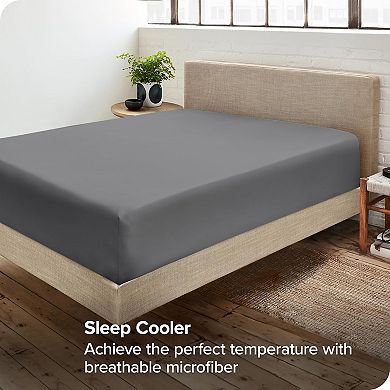 2-Pack Fitted Bottom Sheets Queen - Premium 1800 Ultra-Soft Wrinkle Resistant Microfiber(Grey)